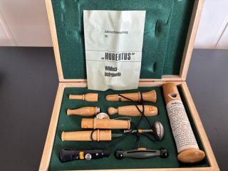 Hubertus Wildlocker Set Jagdlocken Holzbox komplett mit Anleitung