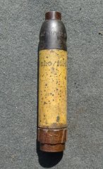 Gewehr-Granate -Spreng Mod.30. Orig. Farbe und Tintenstempel. Gefechtsstück der WEHRMACHT. LeerInert