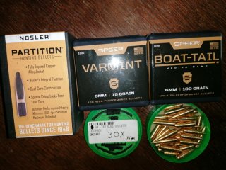243./6mm Geschoss Konvolut Nosler,GM, Speer
