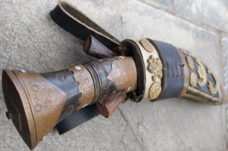 Prunk Kukri Messer Nepal Gurkha Khukuri mit Scheide & Zusatzmessern – Reich graviert