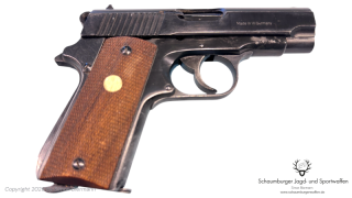 SRS-Waffe, Pistole, ERMA, EGP 45, PTB 398, Kaliber 8mmKnall, gebr. Zustand.