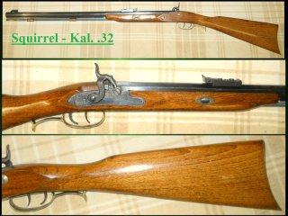 === 1,03m kurze, führige Vorderladerbüchse DIKAR Hawken-Rifle Mod. Squirrel im seltenen Kal. .32 ===