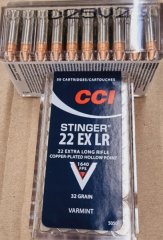 .22exLR 32grs CCI Stinger HV HP Copper Plated 500 Stk. No. 5050 # SSZ Berka