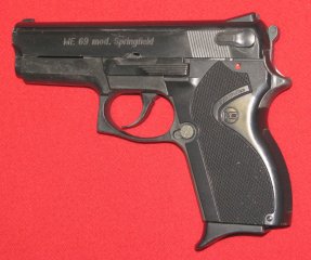Melcher Schreckschuss- Pistole, eine Melcher ME 69 Mod. Springfield mit der PTB 679 in 9mm P.A.K