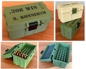 Munitionsbox .308 Win Ammo Box Patronen Wiederladen 50 Schuss personalisierbar abschließbar