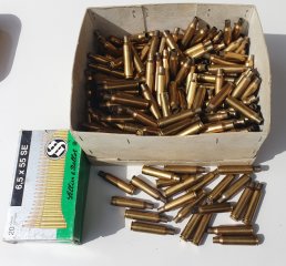 -325- Messing-Boxerhülsen Kal.6,5x55 SE, Fabr. S&B