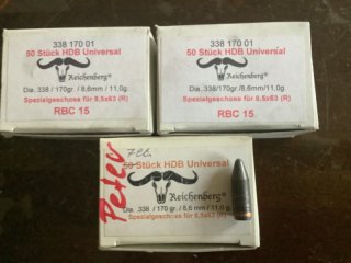 107 Reichenberger Geschosse HDB Universal .338 170 grain