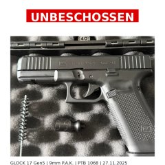 Glock 17 Gen5 9mm P.A.K. PTB 1068 Umarex - unbeschossen - im Originalkoffer - wie neu 27.11.25