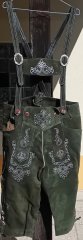 Jagd Hose Leder Trachten Gr. 58 (XXL) dunkel oliv