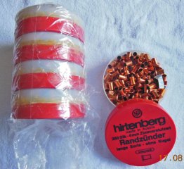 1250 Stück Hirtenberger Randzünder LANG! ohne Kugel für 4mm Zimmerstutzen