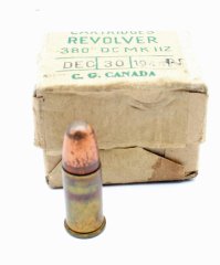 Sammlerpatronen Kaliber .38 Webbley Revolver 1944