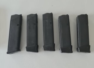 5 Magazine für Glock 19 und 26 mit 4x 2 Schussadapter