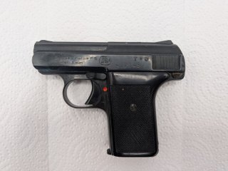 Reck P 6 Gas-Pistole – Cal. 8mm K – PTB 48-69a – Beschuss 1974 – inkl. OVP, Anleitung & HS-Griffscha