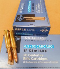 6,5x52 Carcano/123 grs. Teilmantel PPU 20 stk. A-207