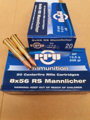 8x56 RS Mannlicher/208 grs. Teilmantel PPU 20 stk. A-561 Angebot!!