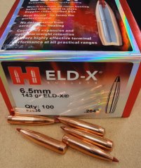 6,5/143grs ELD-X Hornady No. 2635 Geschosse 100 Stk.