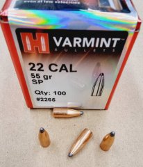 .22/.224-55grs SP Hornady Geschosse 100 Stk. No. 2265 #