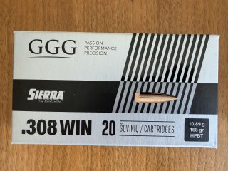 GGG .308 Win – 168 gr Sierra MatchKing HPBT – 6 Packungen (120 Schuss)