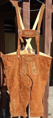 Jagd Hose Leder Trachten Gr. 3XL (64) braun