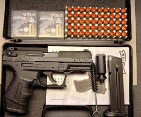 Walther P22 9mm Knall PTB 778 mit 70 Schuss Munition Pfeffer