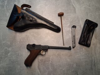 IWG Marine 04-Nachbau Luger P04 Kaiserliche Marine-cal. .315 Knall- PTB 701- Komplettset mit Holster