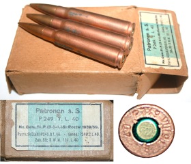 Wehrmacht Päckchen 7,9 mm Patronen mit s.S. Geschoss