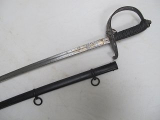Württemberg Kavallerie Offizierssäbel Modell 1859 mit Ring am Knauf, Damast Klinge, Ludwigsburg