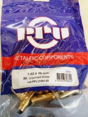 7,62x39 PPU Boxer-Hülsen 50 stk #C-030#