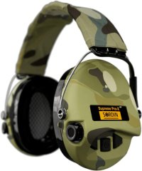 Sordin Supreme Pro-X Gehörschutz - aktiver Jagd-Gehörschützer - EN 352 - Gel-Kissen,Camo-Band/Kapsel
