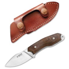 1 x BÖKER ARBOLITO El Héroe | Feststehendes Messer 7,5cm Klinge Böhler N695 Stahl inkl. Lederscheide
