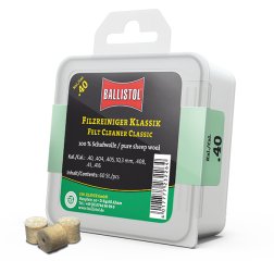 60x BALLISTOL Reinigungsfilze Filzreiniger KLASSIK Cal .40 100% Schafwolle .416 10,3mm .404 .410 .41
