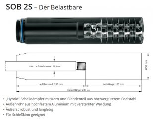 1 x Recknagel ERA Silencer ERA-LOC SOB2S bis max. CAL 30 7.62mm Belastbarer Schalldämpfer +Schnellv.