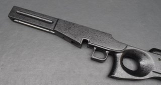 Schweizer K31, Target-Lochschaft, Holz, schwarz, verstellbarer Schaft