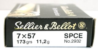 20 Schuss S&B 7x57 SPCE 173gr 11,2g Teilmantel Scharfrand Geschoss Jagdmunition Blei Schnitthaar 7mm