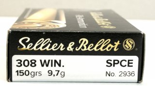 20 Schuss S&B .308 Win. SPCE 150gr 9,7g Teilmantel Scharfrand Geschoss Jagdmunition Blei Schnitthaar