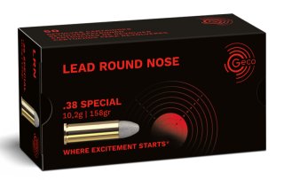 50 Schuss GECO .38 Special Munition LRN 158gr 10,2g Blei Rundkopf #2317718 | Revolver Patronen Sport