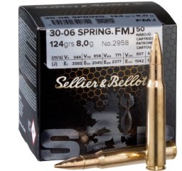 50 Schuss S&B Sellier & Bellot .30-06 SPRING Vollmantel 8g 124gr FMJ Schießkino Patronen Sport SuB