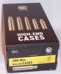 100 RWS Hülsen f. Kal. .308 Win. (7,62x51mm) - Boxerzündung - #2412372 - Neuware