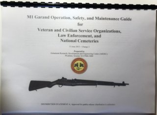 Reproduktion US Gov. Handbuch M1 Garand US Rifle 30-06 Springfield in ENGLISCH