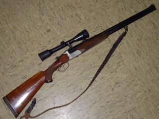 Ferlacher Büchsflinte. m. ZF. Kal. 7 x 65 R und 16 / 70.