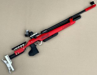 PRESSLUFTGEWEHR WALTHER LG500 COMPETITION "SONDERFARBE ROT"