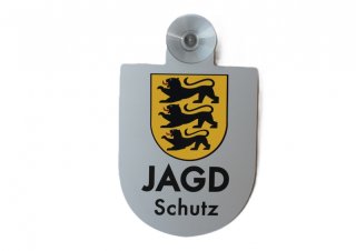 Autoschild für Windschutzscheibe JAGD Schutz ALU Wappenschild Jagdschutzschild NEU