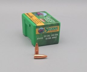 Sierra MatchKing Geschosse – 100 Stück – #1410 – Kaliber .224 – 52 gr HPBT