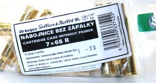20 Stück S&B | Sellier&Bellot Wiederladehülsen S+B 7x65R 65 R NEU Messing Boxer o. Zünder #V337422