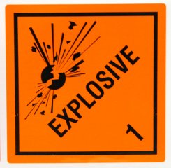 4x Aufkleber Explosionsgefährlich Klasse 1 ORANGE 10x10cm | Aufbewahrung Transport NC Schwarzpulver