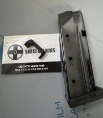 Glock 43X 48 G48 G43X 15rds 15schüssiges Shield Arms Magazin + Magazinhalter aus Stahl schwarz