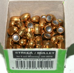 100 Stück S&B | Sellier&Bellot Geschosse V319122 | 9mm Browning Court/380 Dia .355 - 92grs/5,96g FMJ