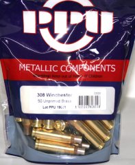 50 Stück > NEUE PPU/PrviPartizan Langwaffenhülsen .308 Win. | Boxerzündung Unprimed Brass NEU #C020