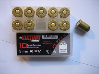 ** 10 SUPRA-Pfeffer-Tierabwehr-Patronen -- VICTORY - 9 mm R PV für Revolver **