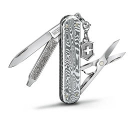 Victorinox Classic SD Brilliant Damast Taschenmesser mit 5 Funktionen